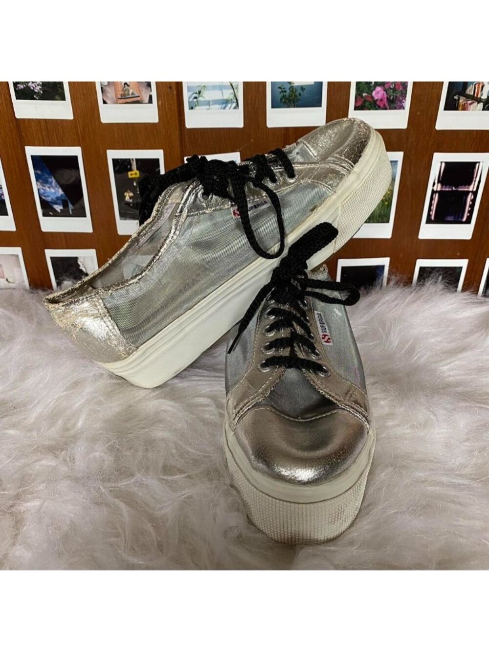 Superga Metallic Mesh Sneakers